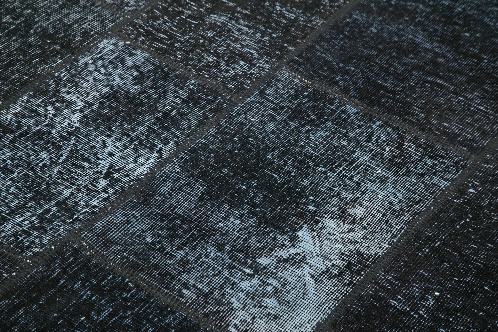 Handmade Area Rug – Black Patchwork Cotton Wool Vintage Turkish Carpet 5'8''x7'11''