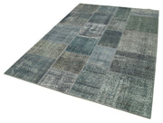 Handmade Patchwork Rug - Kirk Yama Grey Cotton Wool Area Rug 5'7''x7'11''
