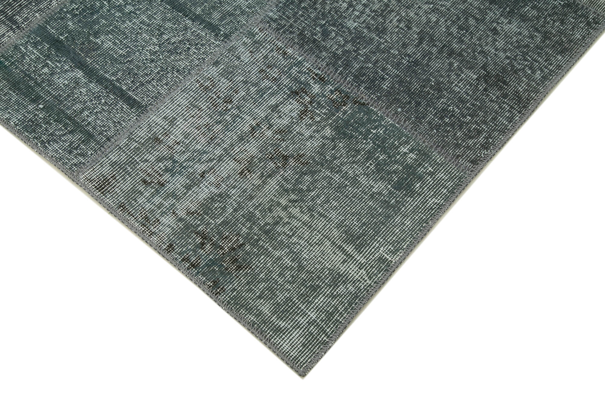 Handmade Patchwork Rug - Kirk Yama Grey Cotton Wool Area Rug 5'7''x7'11''