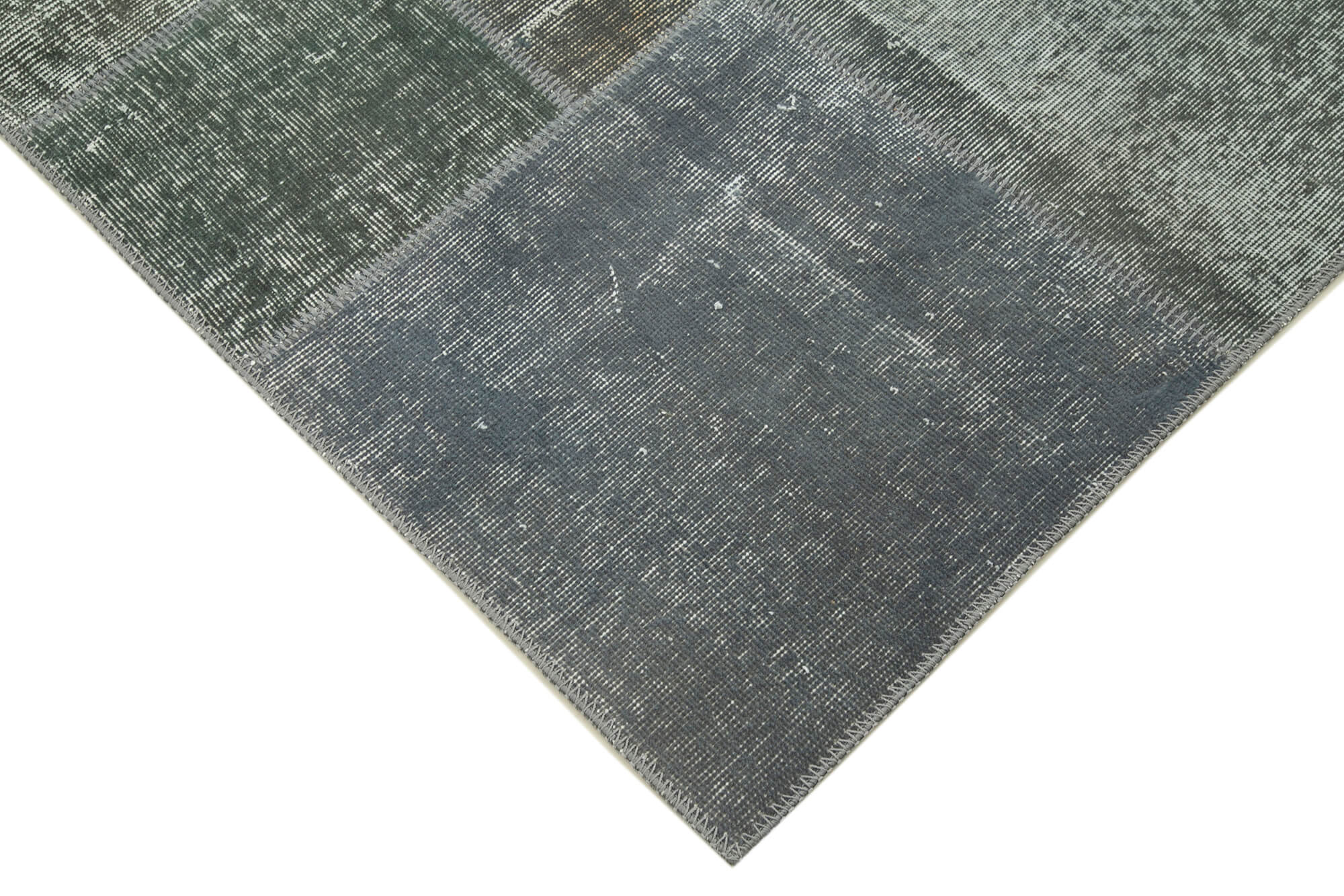Handmade Patchwork Rug - Kirk Yama Cotton Wool Vintage Area Rug 5'7" x 7'10"