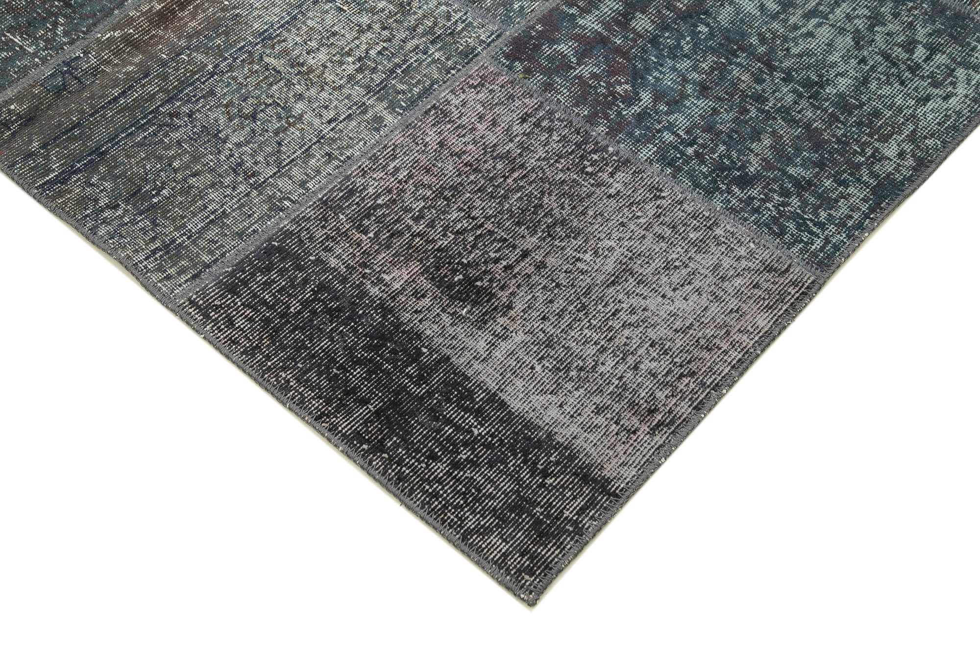 Handmade Patchwork Rug - Kirk Yama Grey Cotton Wool Area Rug 5'7''x8'0''