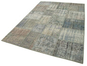 Handmade Patchwork Rug - Kirk Yama Grey Cotton Wool Area Rug 5'9''x7'11''