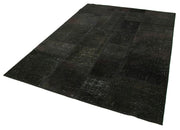 Handmade Wool Area Rug – Black Patchwork Cotton Wool Rug 5'8'' x 7'11''