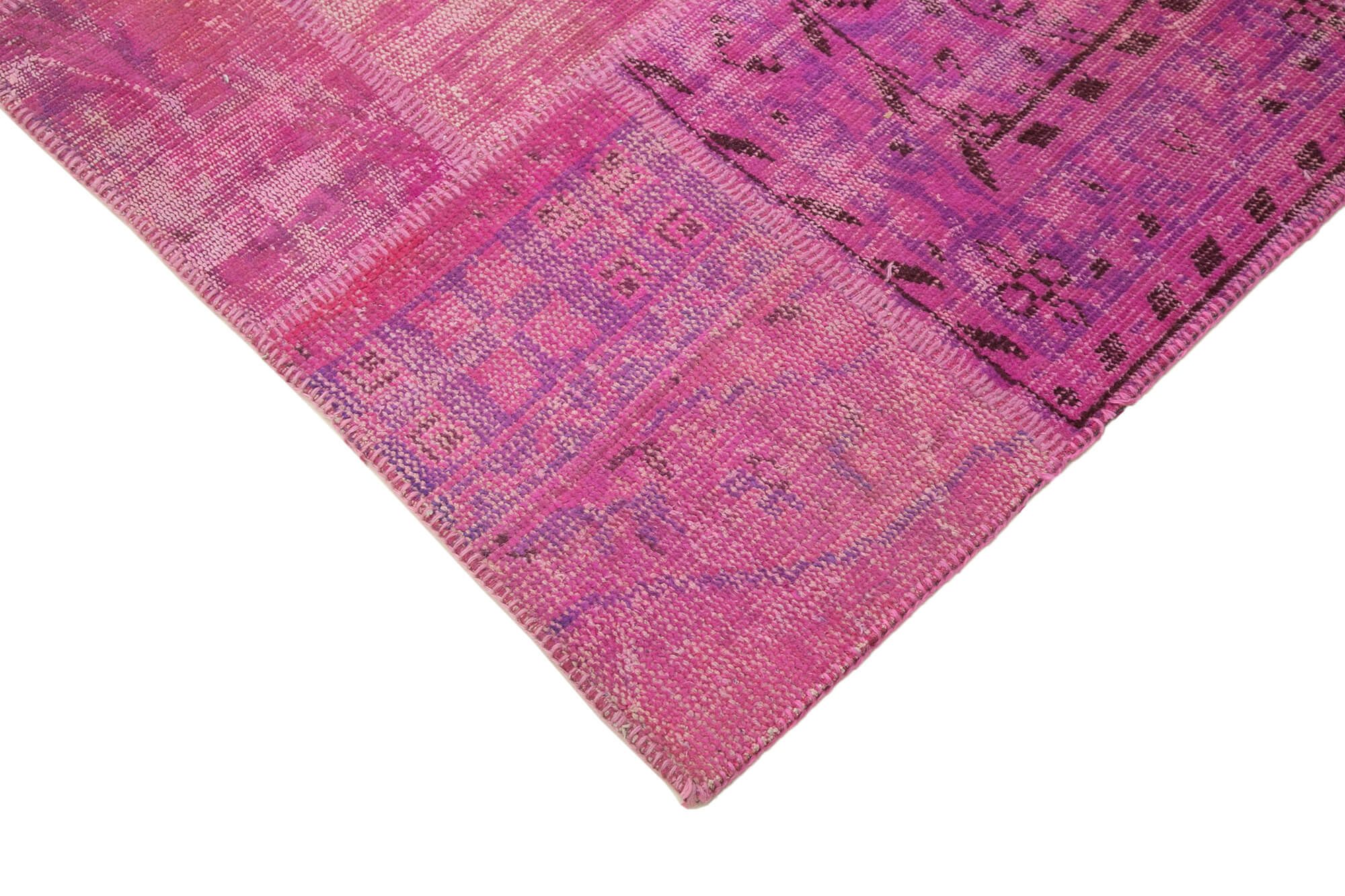 Handmade Patchwork Rug - Kirk Yama Pink Cotton Wool Area Rug 5'8''x7'10''