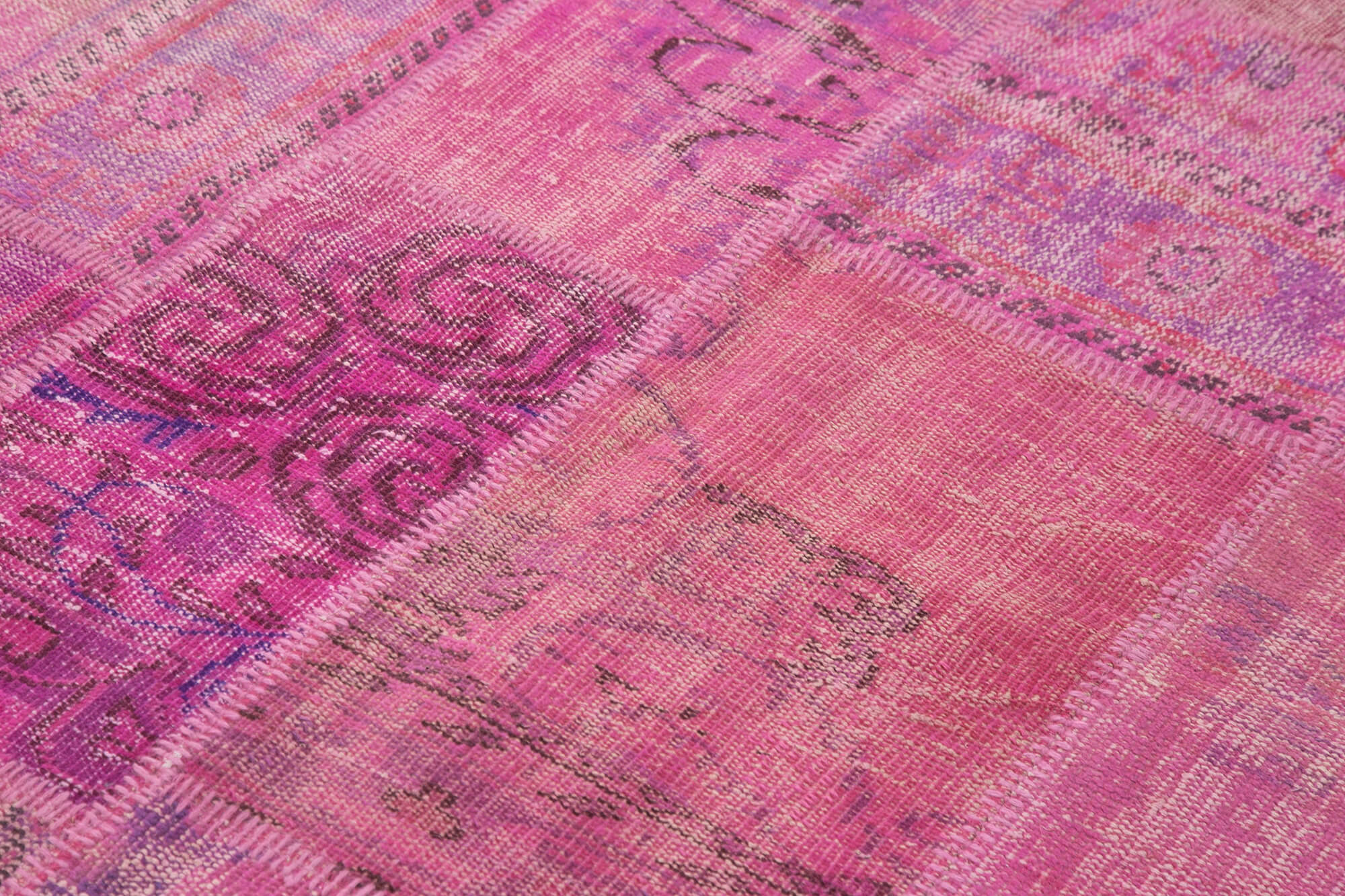 Handmade Patchwork Rug - Kirk Yama Pink Cotton Wool Area Rug 5'8''x7'10''