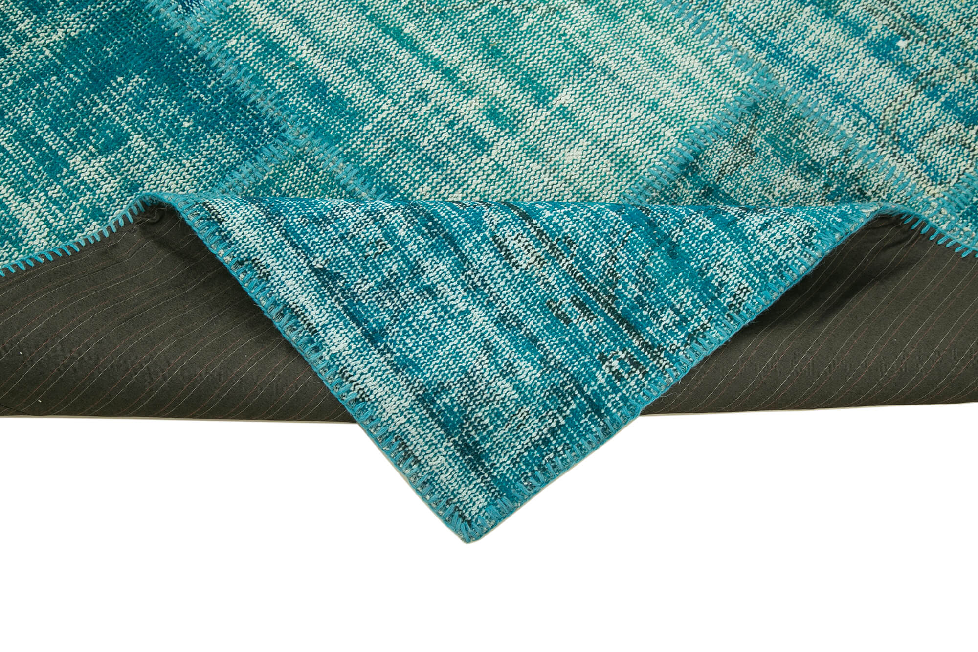 Handmade Area Rug - Turquoise Patchwork Cotton Wool Rug 5'9'' x 7'11'' by Agacan