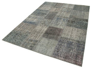 Handmade Patchwork Rug - Kirk Yama Grey Cotton Wool Area Rug 5'7'' x 7'11''