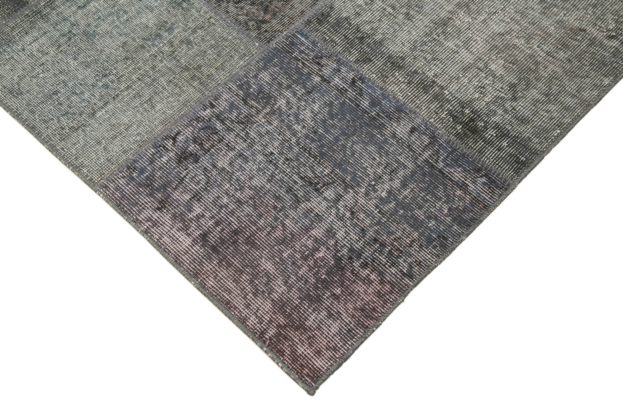 Handmade Patchwork Rug - Kirk Yama Grey Cotton Wool Area Rug 5'7'' x 7'11''