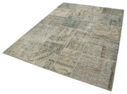 Handmade Patchwork Rug - Kirk Yama Grey Cotton Wool Area Rug 5'7''x7'10''