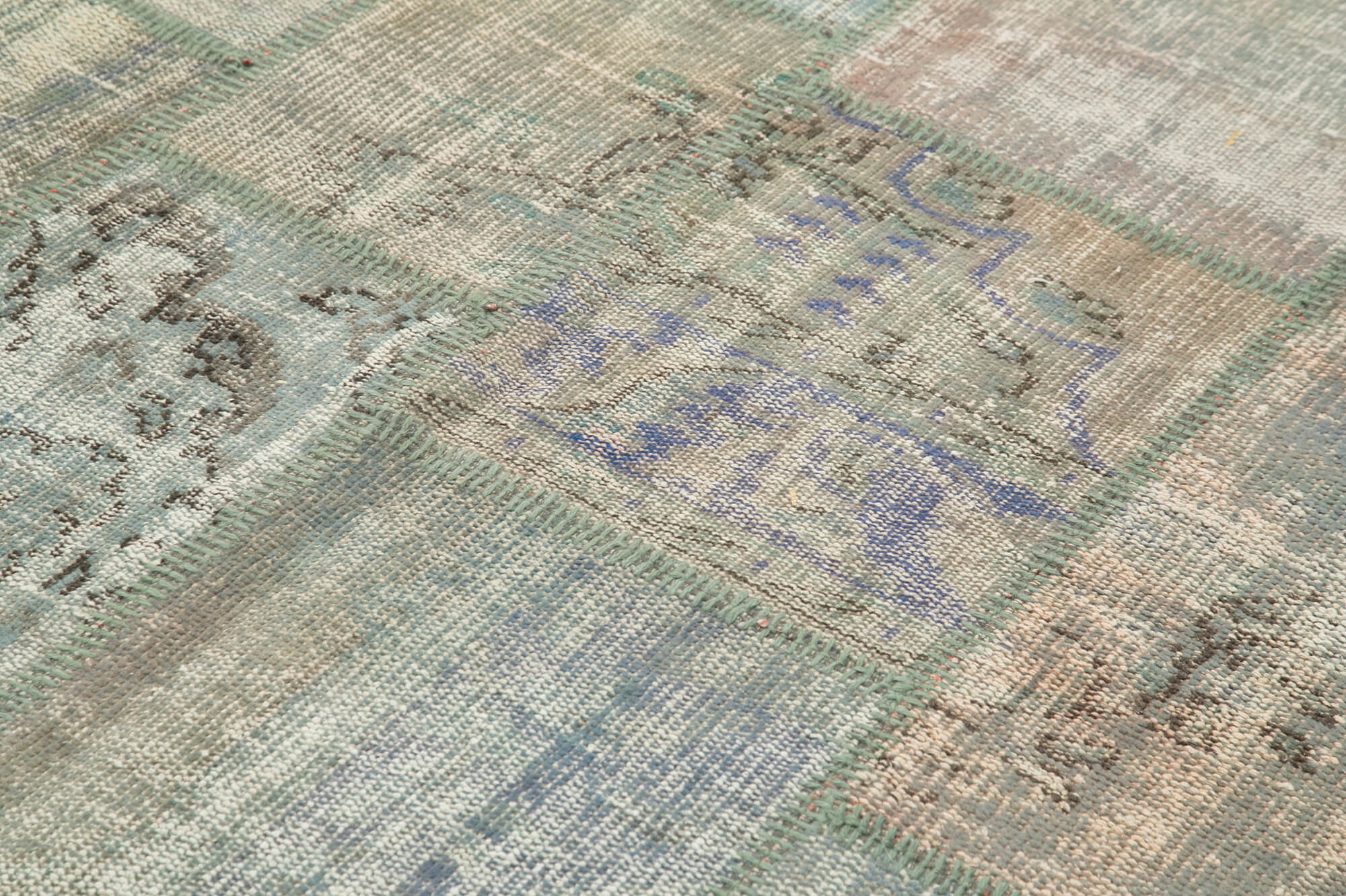Handmade Area Rug - Kirk Yama Grey Patchwork Cotton Wool Carpet 5'9" x 7'11"
