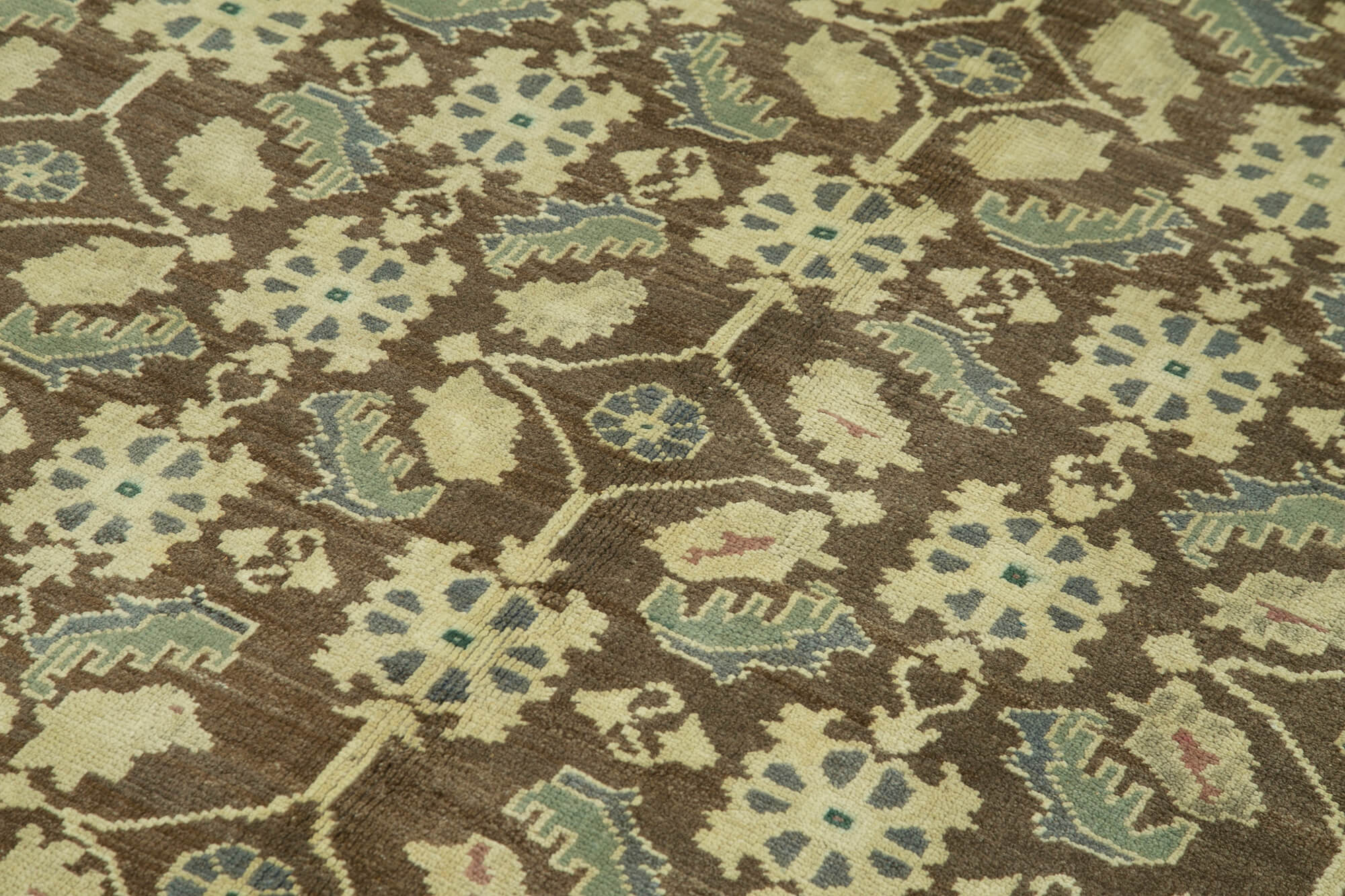 Handmade Wool Area Rug – Classic Beige Carpet | Vintage Turkish Wool Rug 5x8