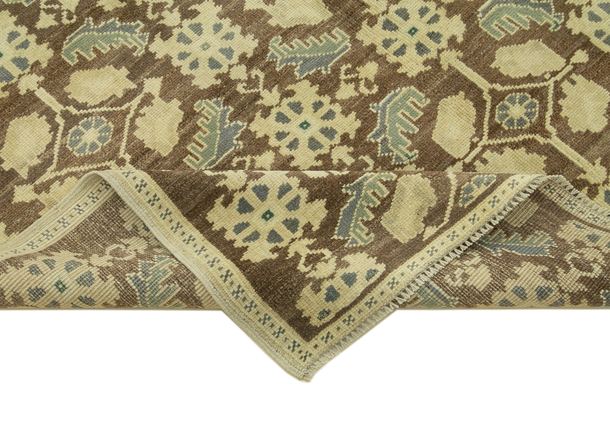Handmade Wool Area Rug – Classic Beige Carpet | Vintage Turkish Wool Rug 5x8