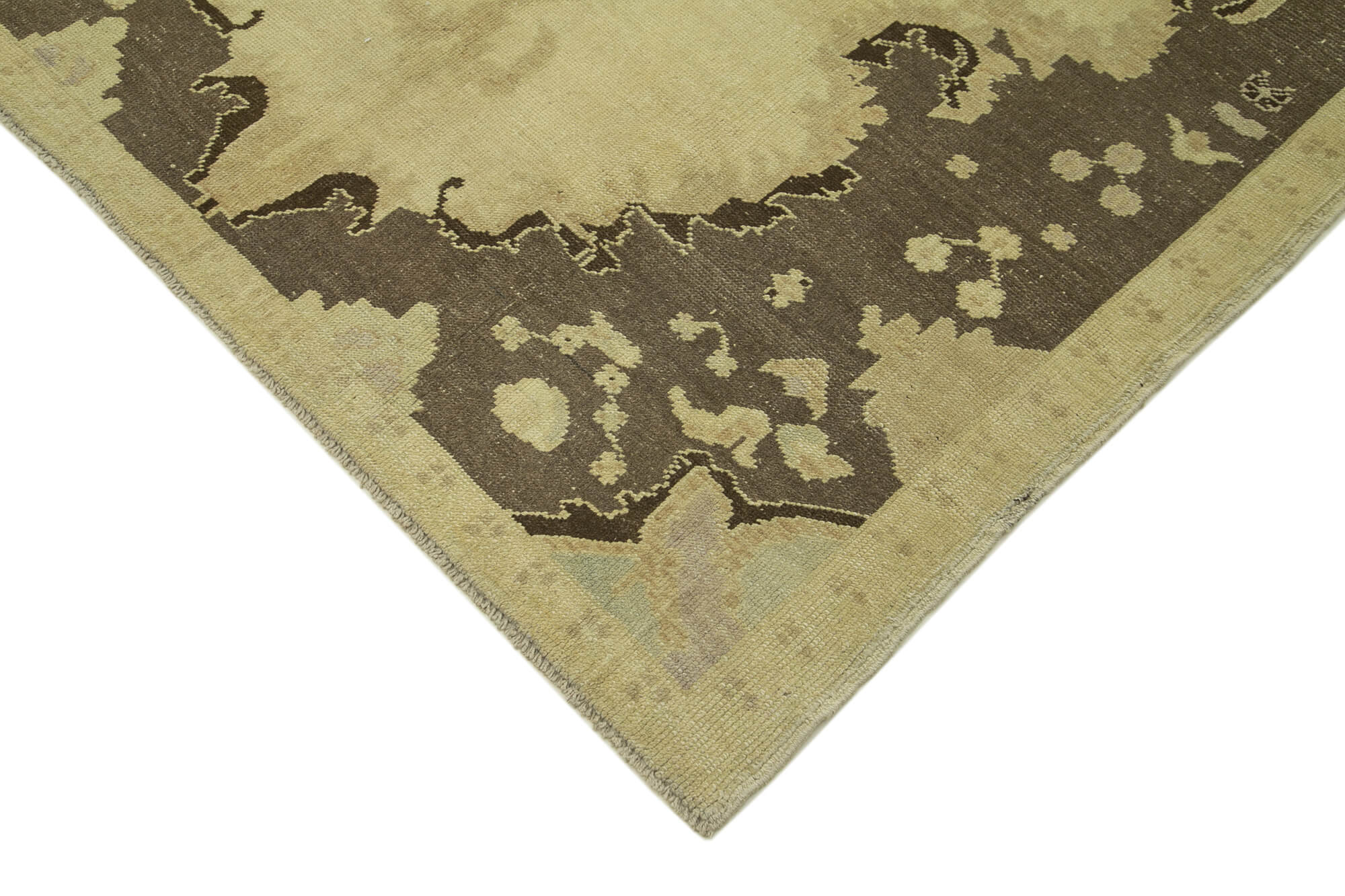 Handmade Wool Area Rug - Classic Beige Vintage Turkish Carpet 5x8 Area Carpet