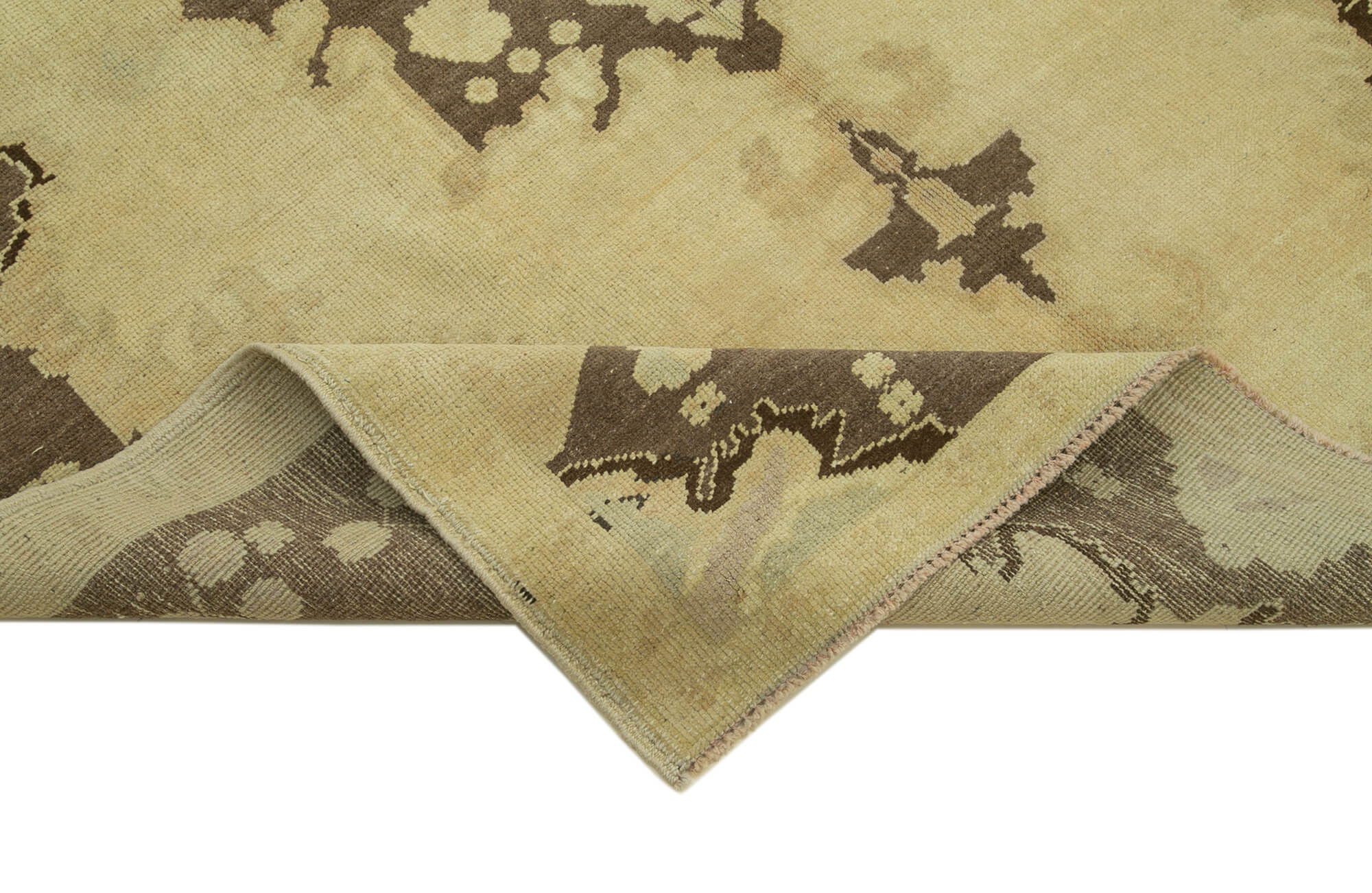Handmade Wool Area Rug - Classic Beige Vintage Turkish Carpet 5x8 Area Carpet