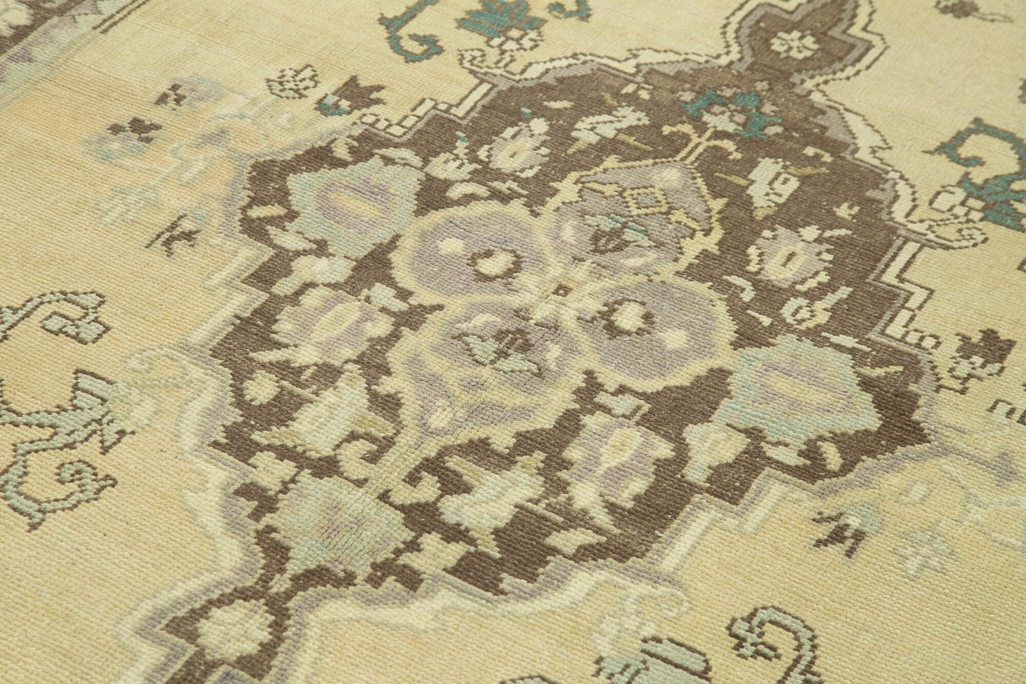 Handmade Wool Area Rug – Classic Beige 5'1''x8'9'' Turkish Wool Carpet