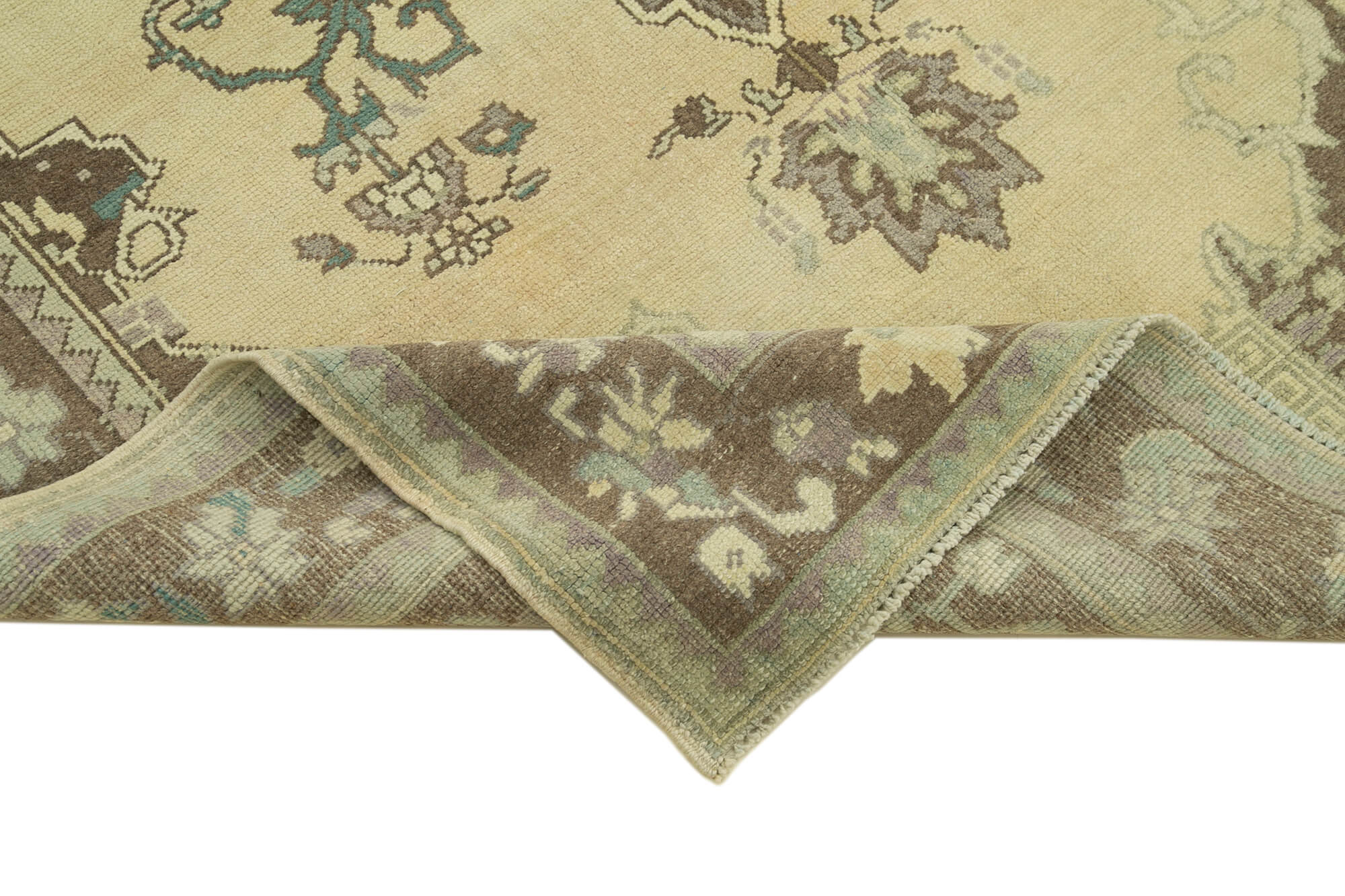 Handmade Wool Area Rug – Classic Beige 5'1''x8'9'' Turkish Wool Carpet