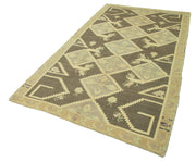 Handmade Wool Area Rug – Classic Beige Wool Rug 4'7'' x 8'2'' | Vintage Turkish Carpet