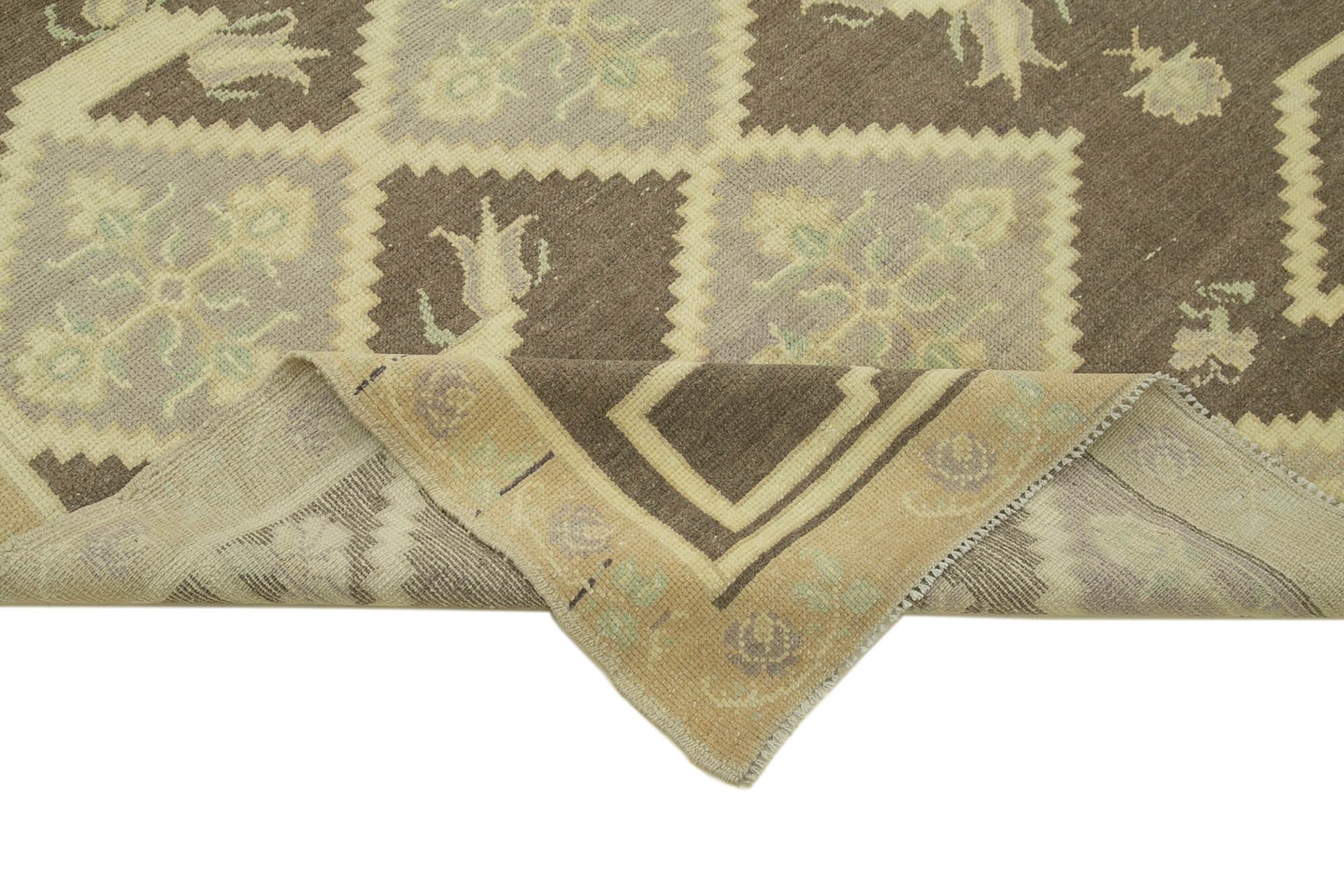 Handmade Wool Area Rug – Classic Beige Wool Rug 4'7'' x 8'2'' | Vintage Turkish Carpet