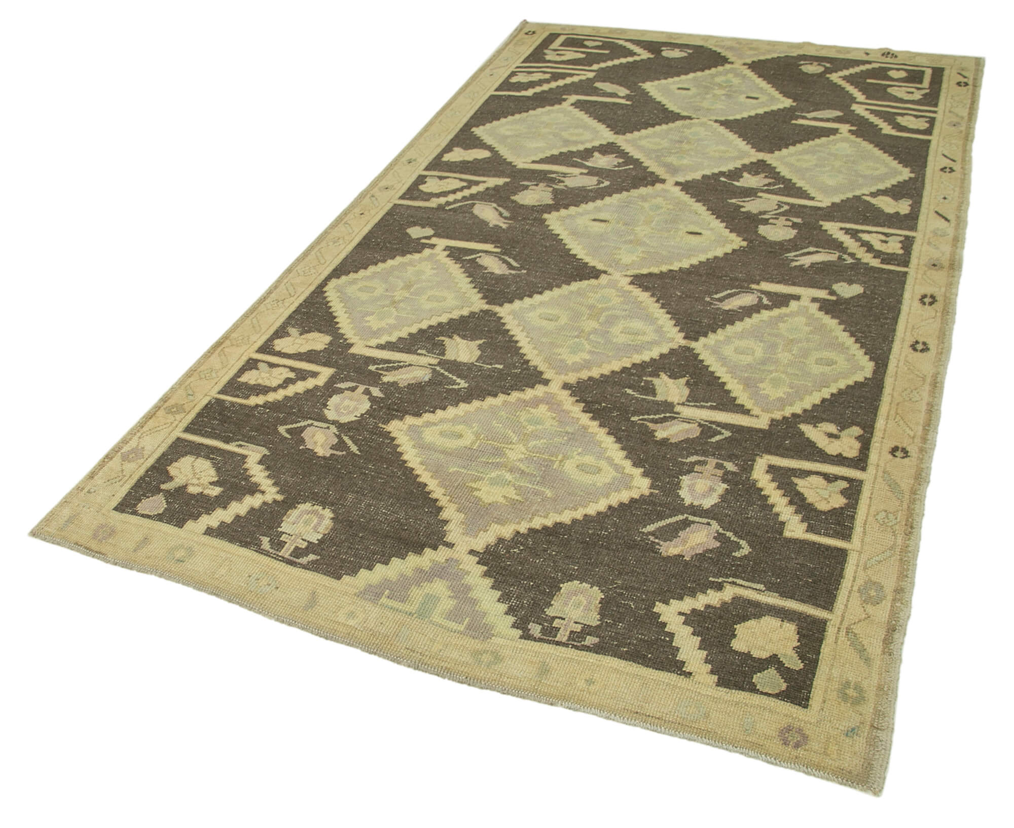 Handmade Wool Area Rug - Taspinar Beige Classic Wool Rug 5'1''x9'4'' Durable Carpet