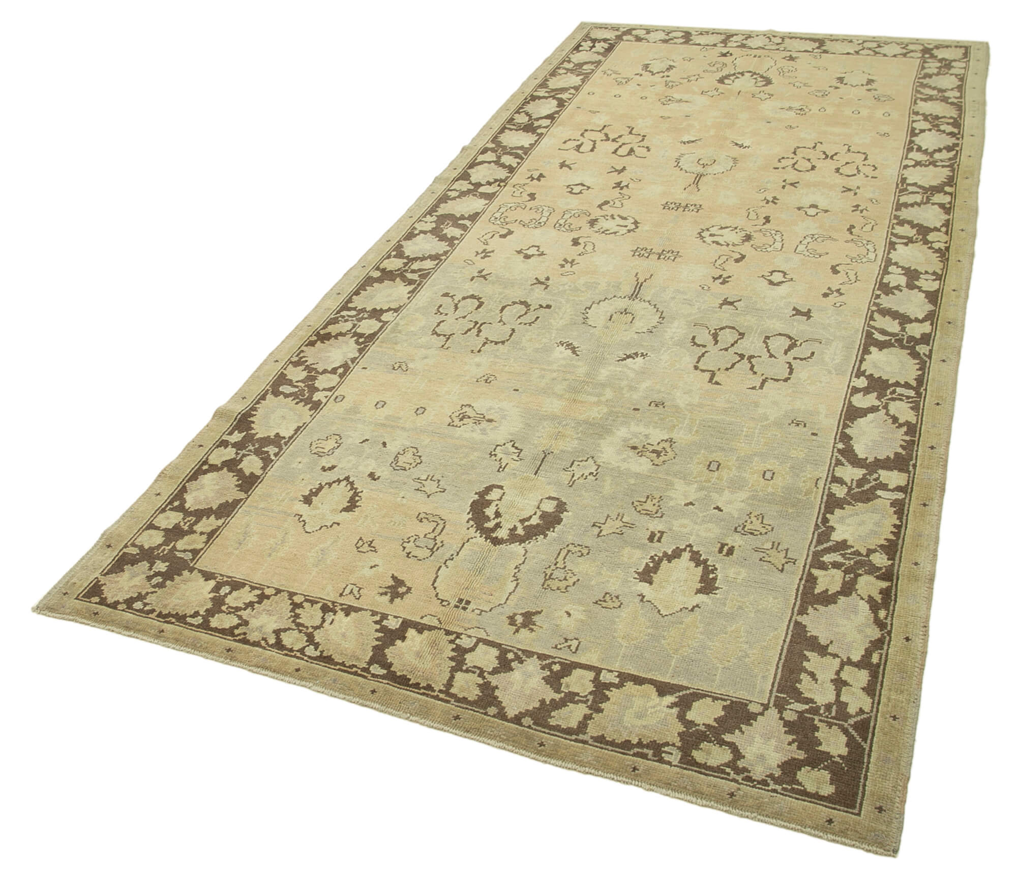 Handmade Wool Area Rug - Taspinar Classic Beige Carpet 4'7''x10'9'' Durable Soft Wool