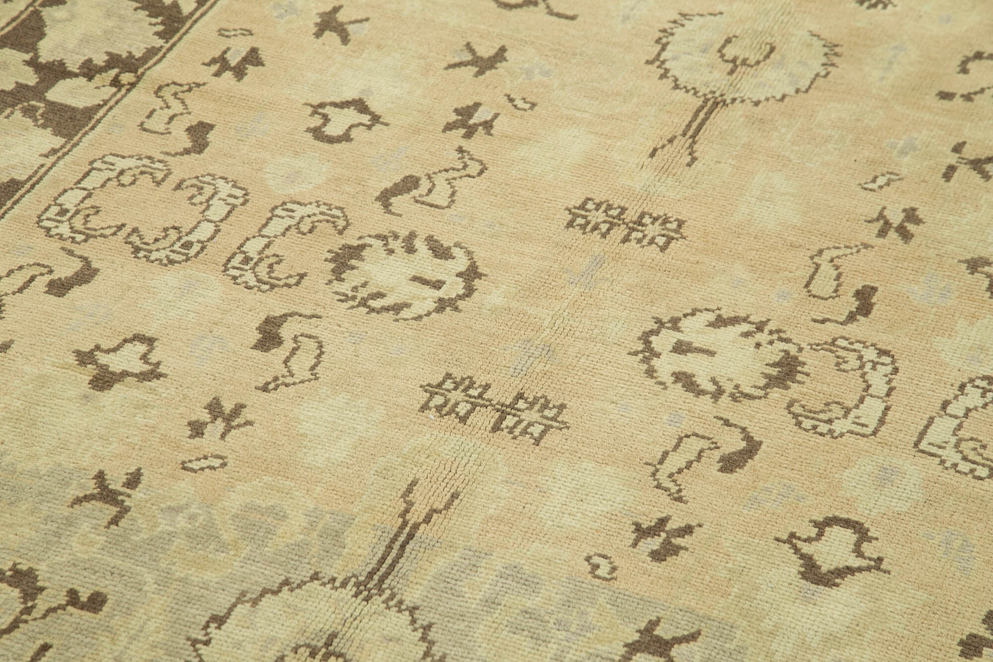 Handmade Wool Area Rug - Taspinar Classic Beige Carpet 4'7''x10'9'' Durable Soft Wool