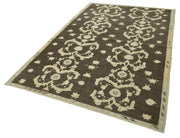 Handmade Wool Area Rug - Taspinar Brown Classic Vintage Wool Rug 5'6''x8'9''