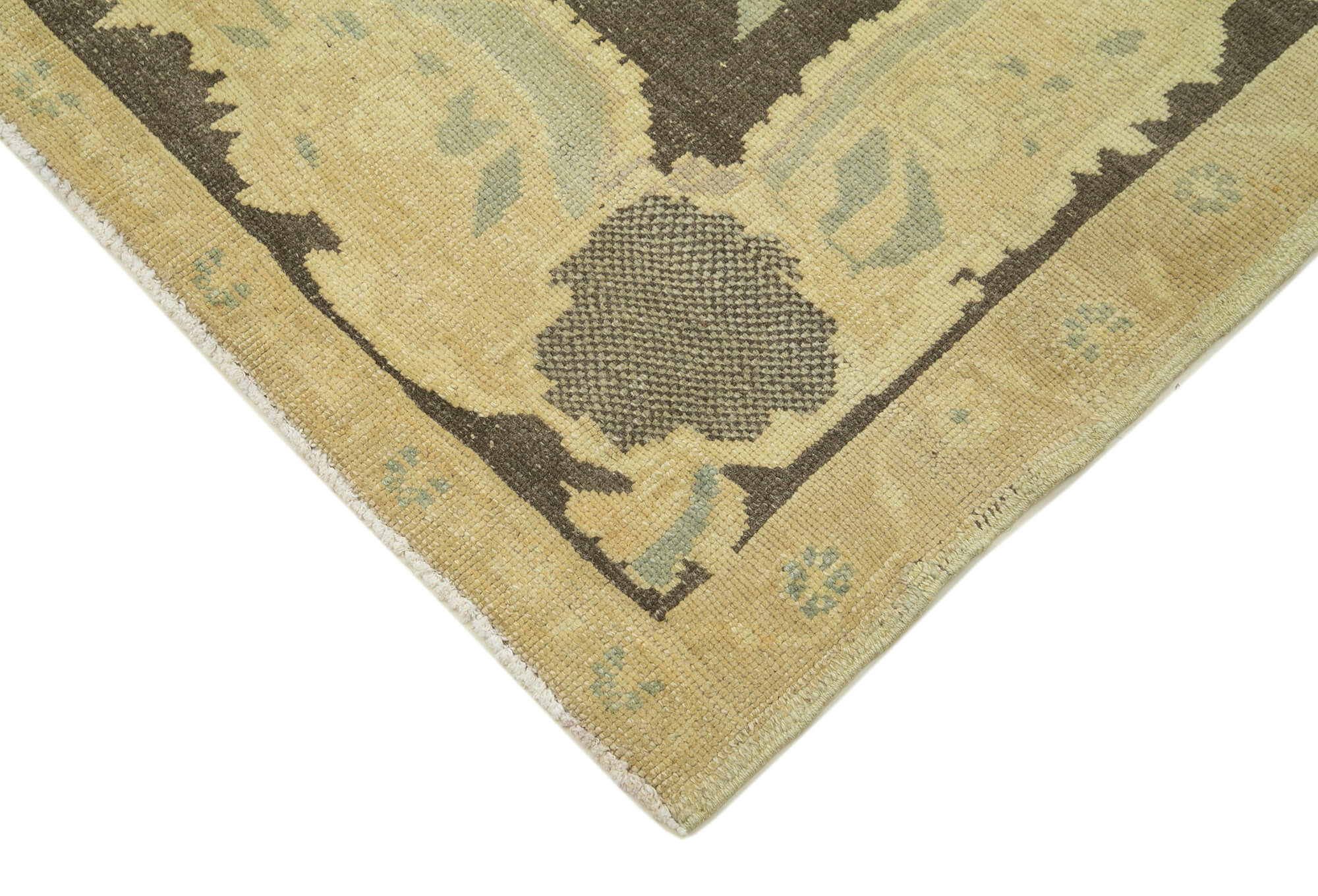 Handmade Wool Area Rug - Vintage Turkish Carpet Beige 4'4" x 7'8"