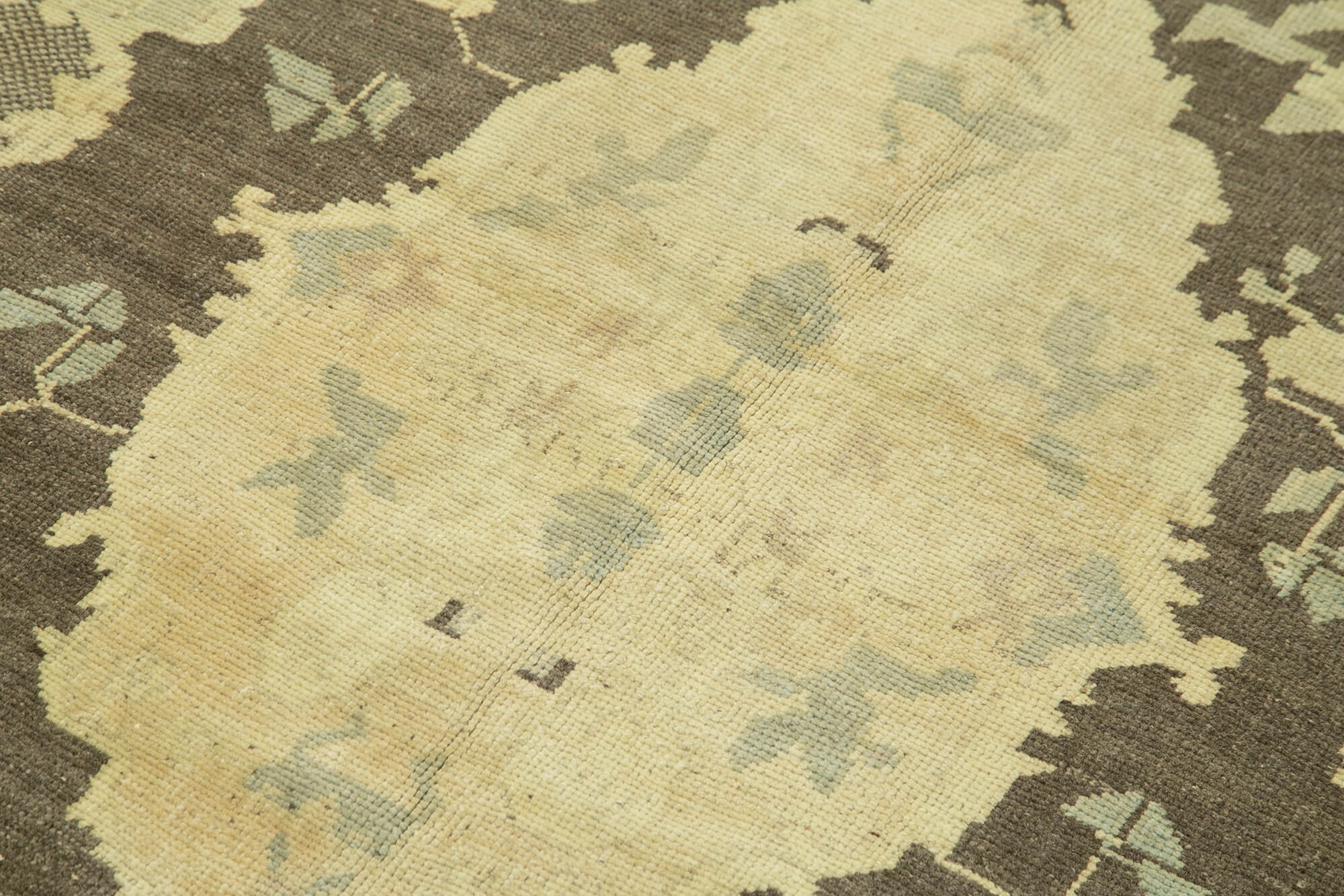 Handmade Wool Area Rug - Vintage Turkish Carpet Beige 4'4" x 7'8"
