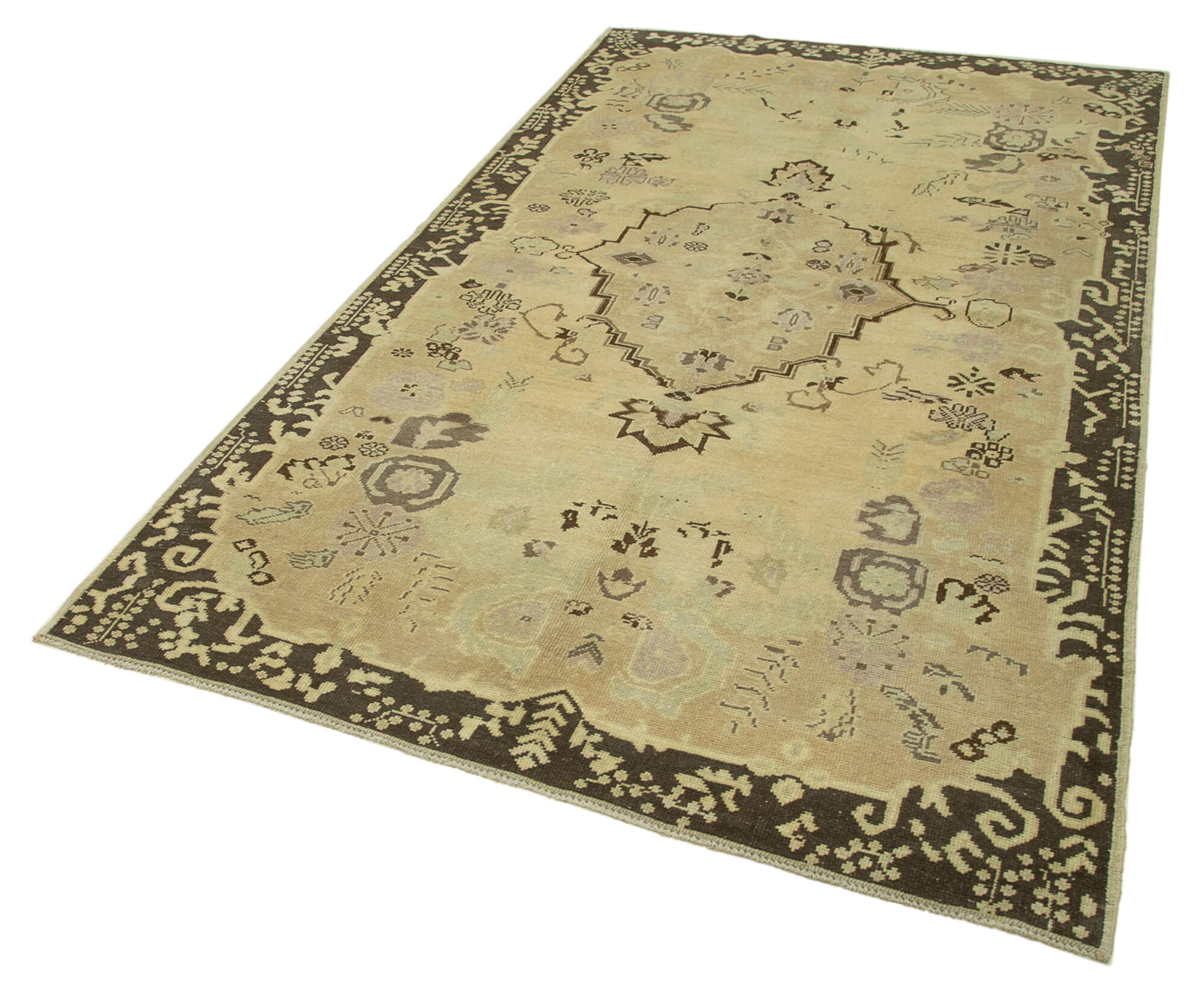 Handmade Wool Area Rug – Taspinar Classic Beige Turkish Wool Rug 4'11''x8'9''