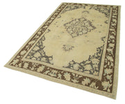Handmade Wool Area Rug - Taspinar Classic Beige 5'1" x 8'7" Cotton Backing