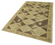 Handmade Wool Area Rug - Taspinar Classic Wool Rug 5'3''x8'4'' Beige Vintage Turkish Carpet