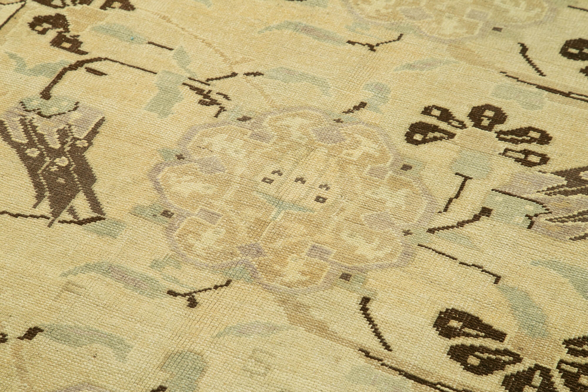 Handmade Wool Area Rug - Taspinar Classic Beige Carpet 5'1'' x 9'3'' | Vintage Turkish Wool
