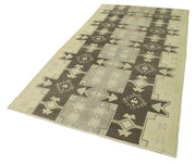 Handmade Wool Area Rug | Beige Classic Style Rug, Durable Turkish Craft 4'10''x9'0''