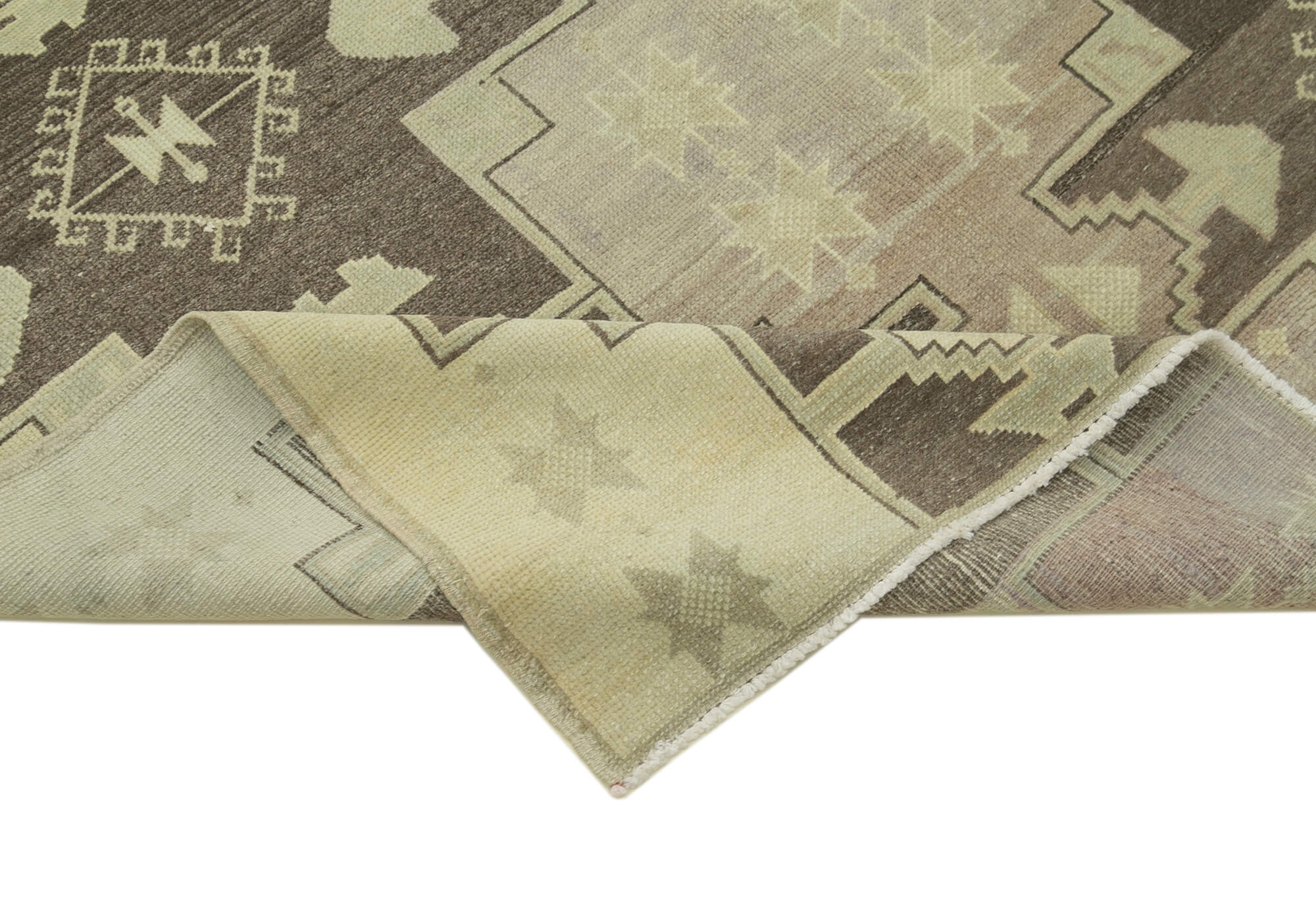Handmade Wool Area Rug | Beige Classic Style Rug, Durable Turkish Craft 4'10''x9'0''