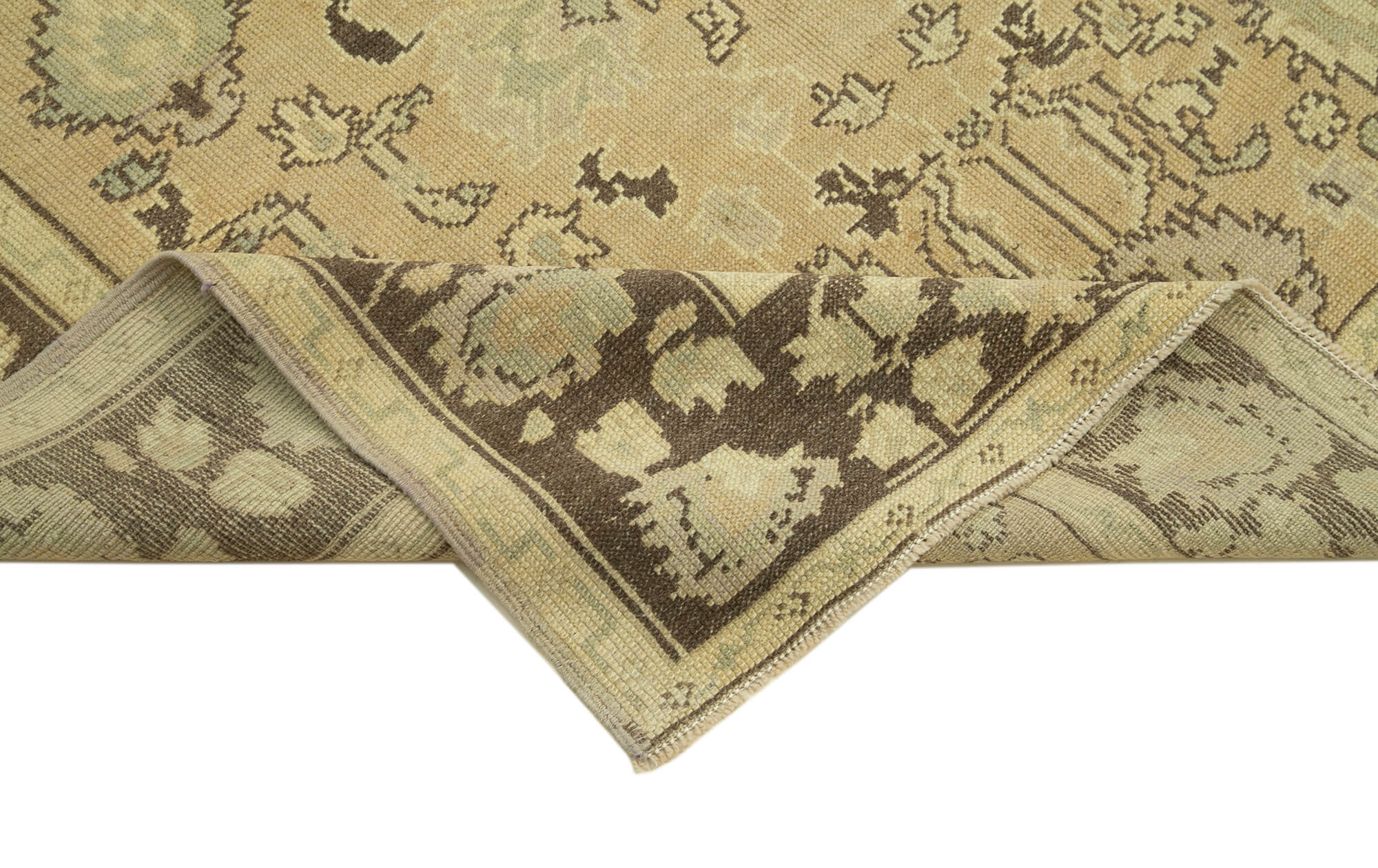 Handmade Wool Area Rug - Taspinar Beige Classic Wool Rug 4'11'' x 7'4'' Durable Cotton Backing