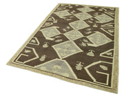 Handmade Wool Area Rug - Taspinar Beige Classic Wool Rug 4'10'' x 7'4'' with Cotton Backing