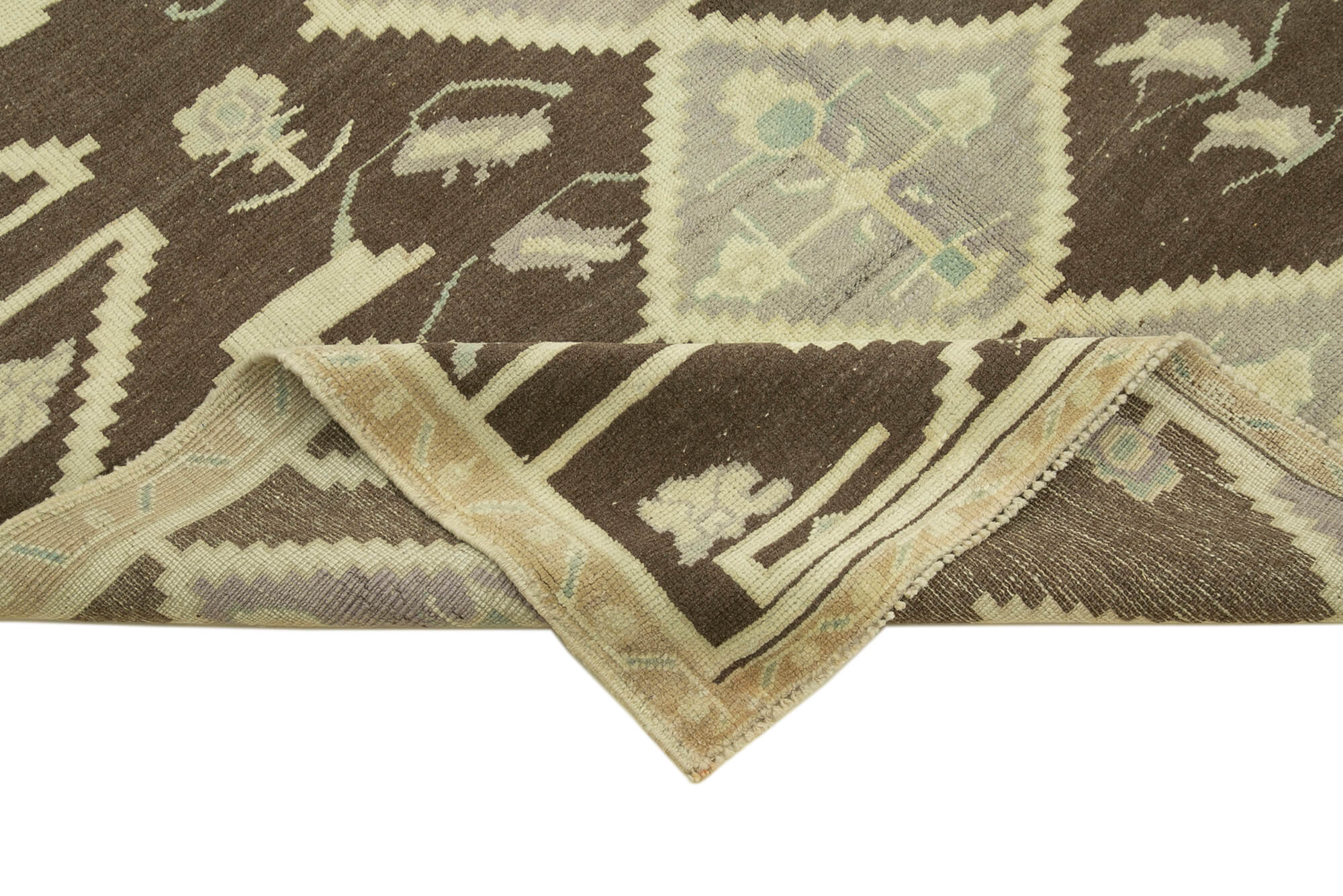 Handmade Wool Area Rug - Taspinar Beige Classic Wool Rug 4'10'' x 7'4'' with Cotton Backing