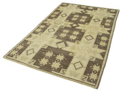 Handmade Wool Area Rug – Classic Beige Turkish Wool Carpet 4'6''x7'4'' Durable