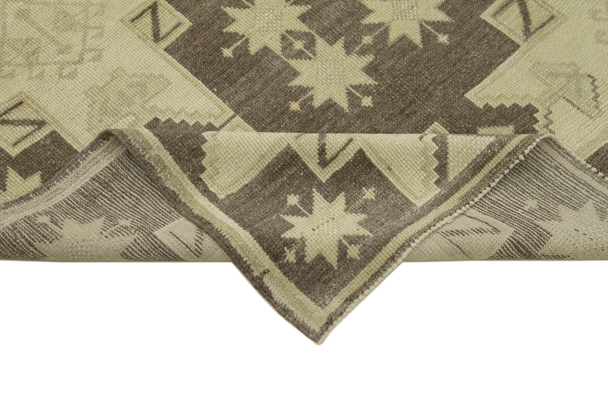 Handmade Wool Area Rug – Classic Beige Turkish Wool Carpet 4'6''x7'4'' Durable