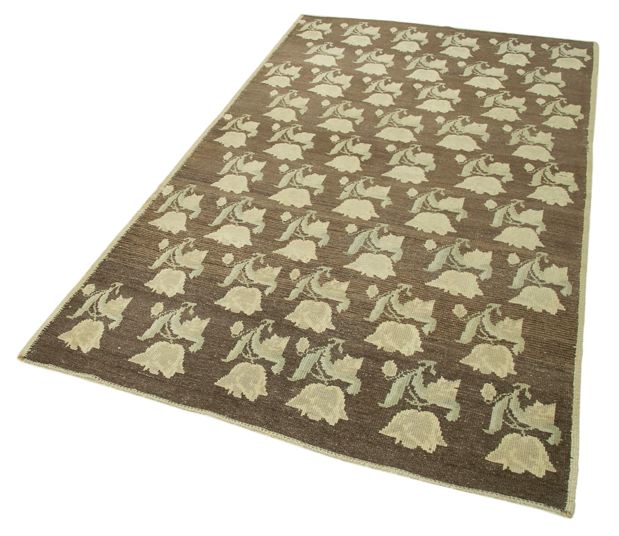 Handmade Wool Area Rug – Taspinar Beige Classic Wool Rug 4'6'' x 8'0'' Cotton Backing