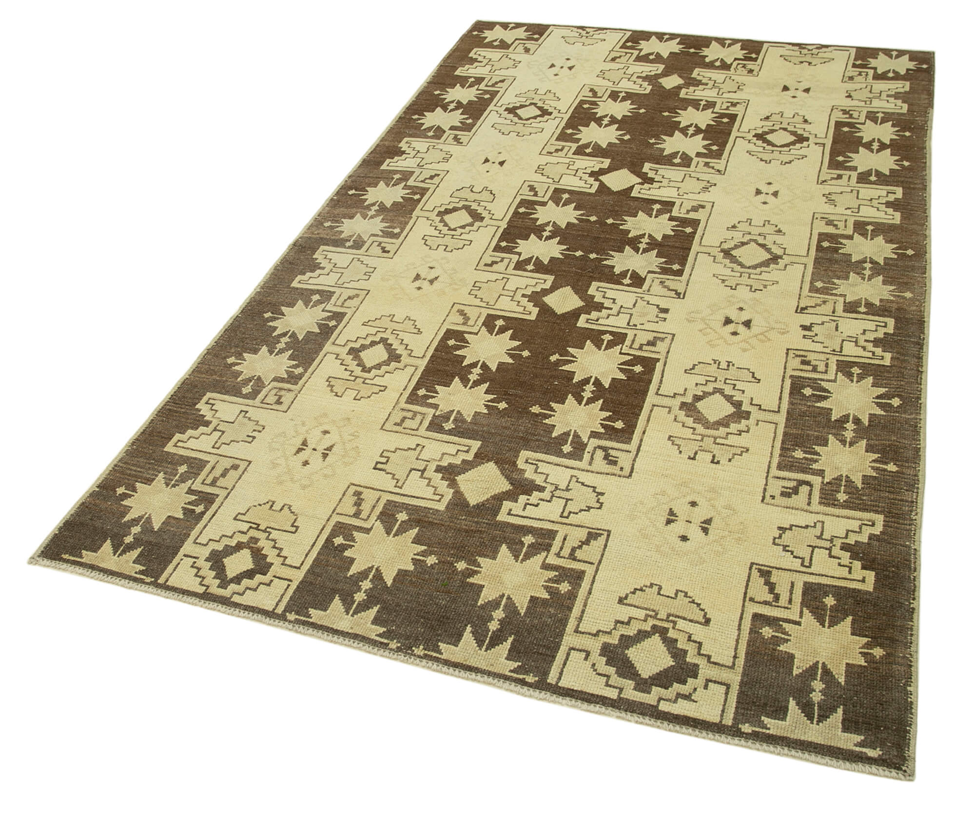 Handmade Wool Area Rug - Taspinar Beige Classic Turkish Hand Knotted Rug 4'5''x7'9''