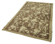 Handmade Wool Area Rug | Classic Beige Turkish Wool Rug 4'6'' x 7'8''