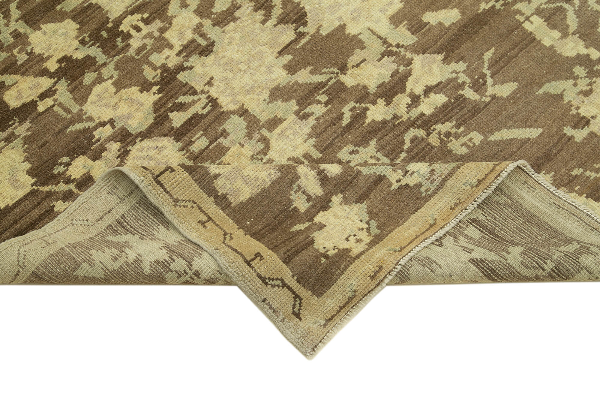 Handmade Wool Area Rug | Classic Beige Turkish Wool Rug 4'6'' x 7'8''