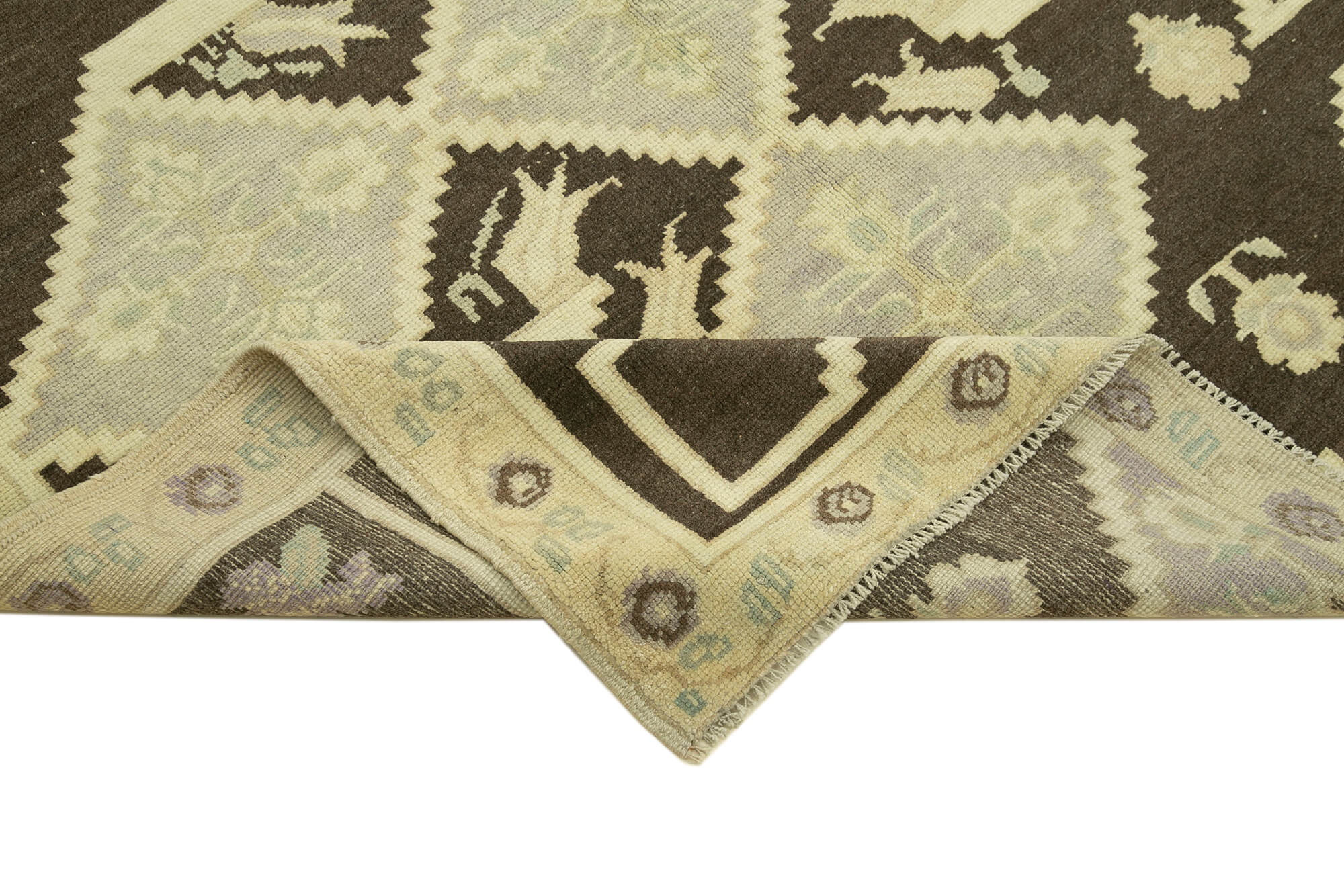 Handmade Wool Area Rug | Taspinar Beige Classic Wool Rug 4'7''x7'7'' Cotton Backing