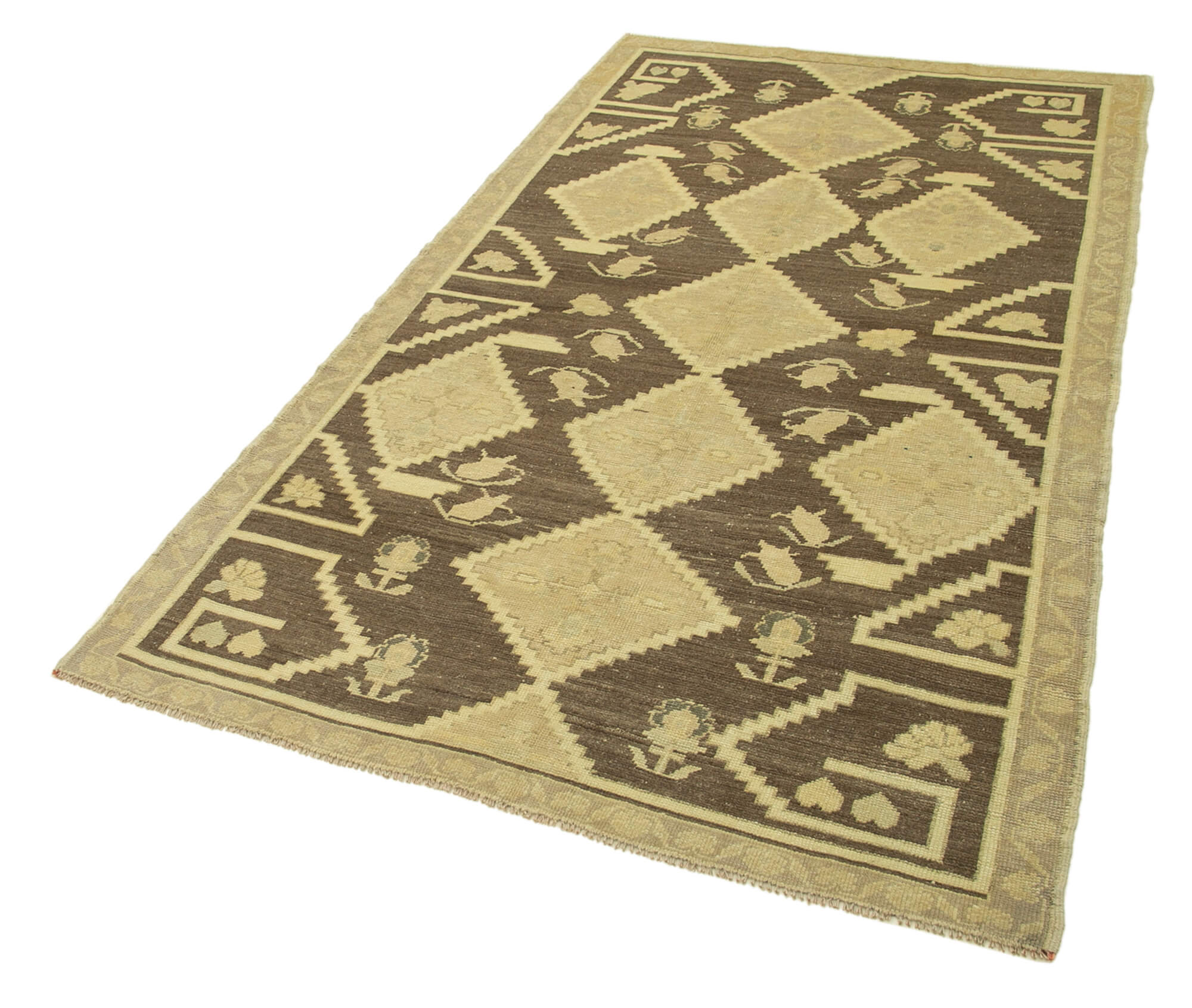 Handmade Wool Area Rug – Taspinar Classic Beige Carpet 4'1'' x 7'5'' by Agacan