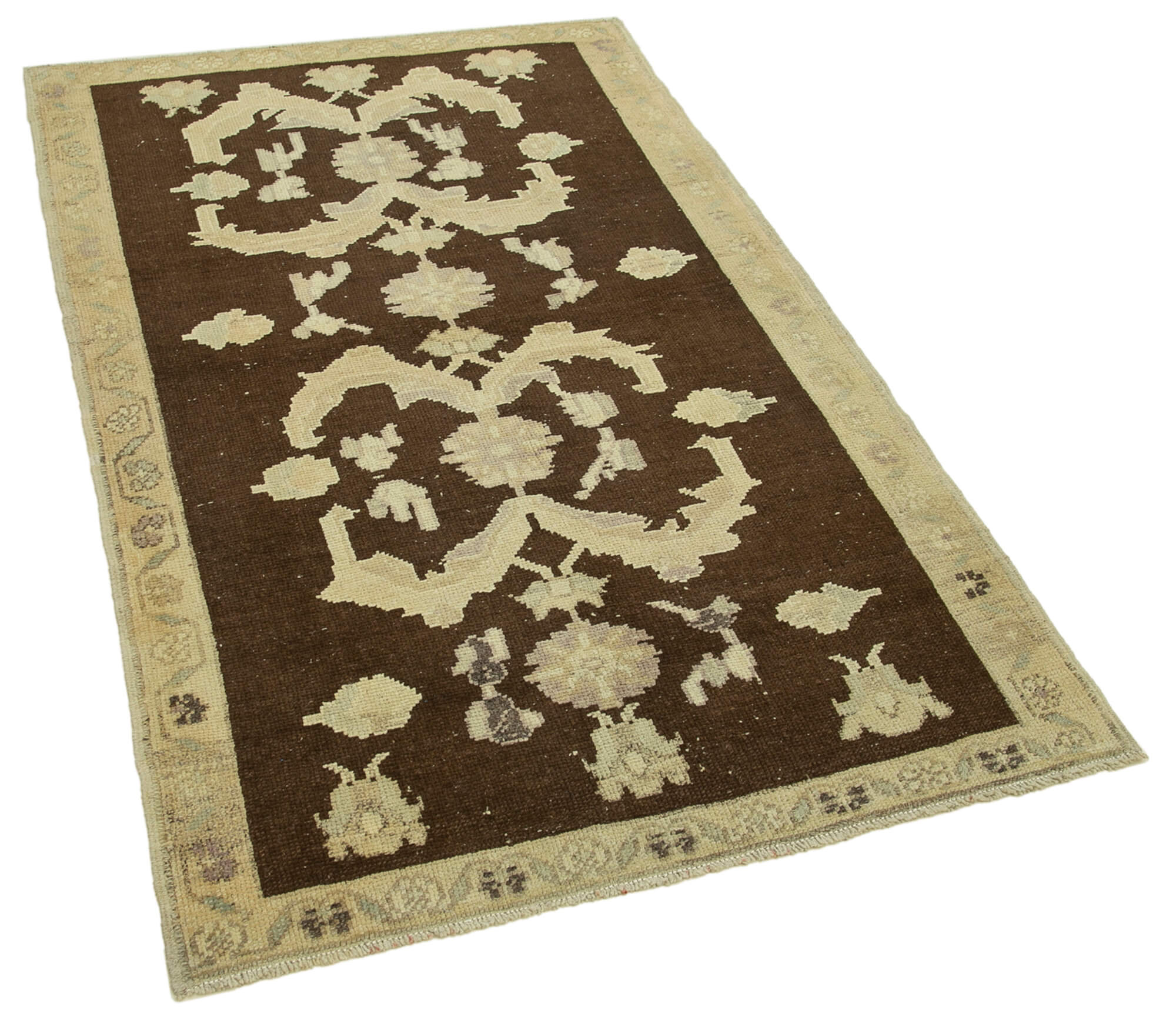Handmade Wool Area Rug – Taspinar Beige Classic Wool Carpet 3'5''x5'5'' Durable