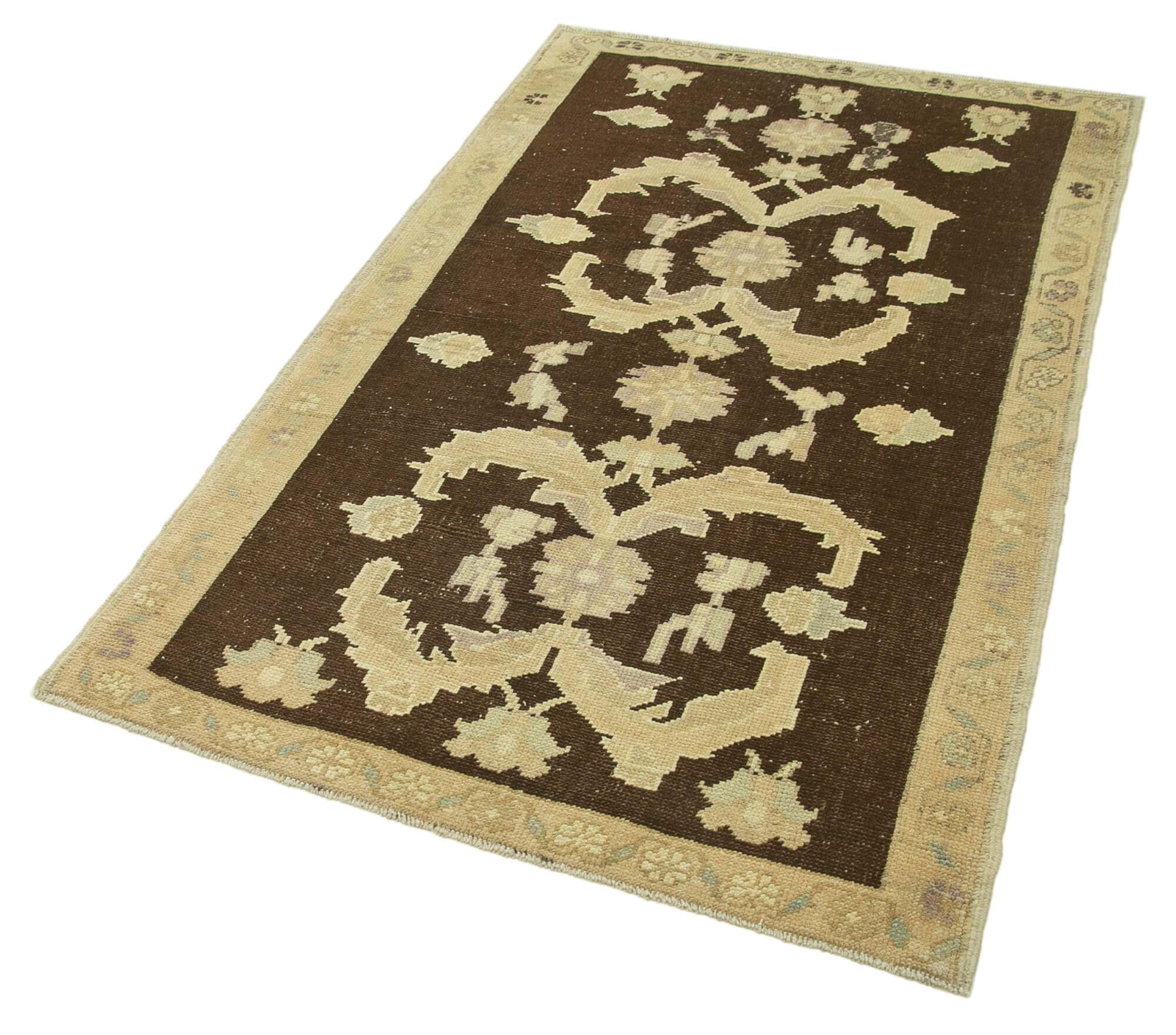 Handmade Wool Area Rug – Taspinar Beige Classic Wool Carpet 3'5''x5'5'' Durable