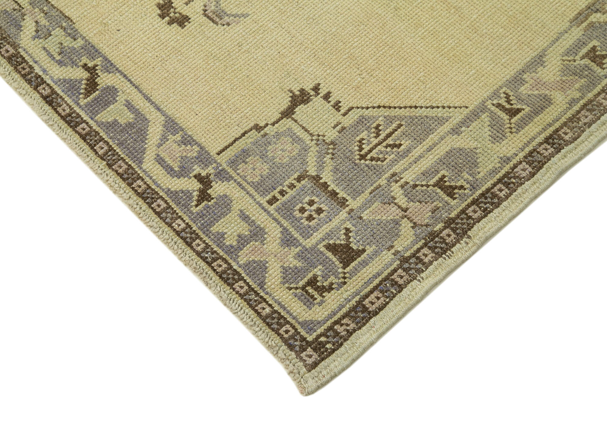 Handmade Wool Area Rug – Classic Beige Vintage Hand Knotted Rug 3'4''x5'4''