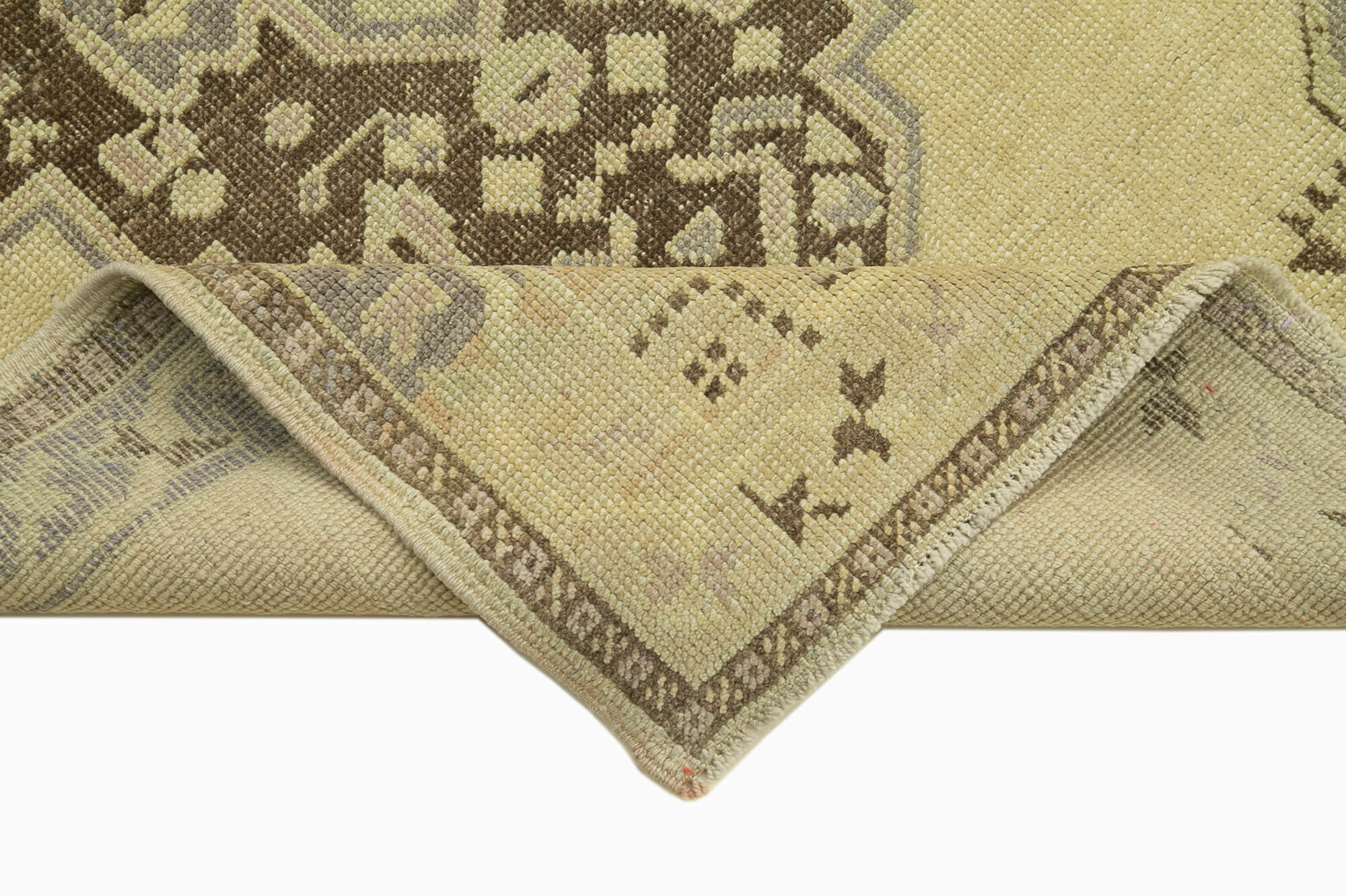 Handmade Wool Area Rug – Classic Beige Vintage Hand Knotted Rug 3'4''x5'4''