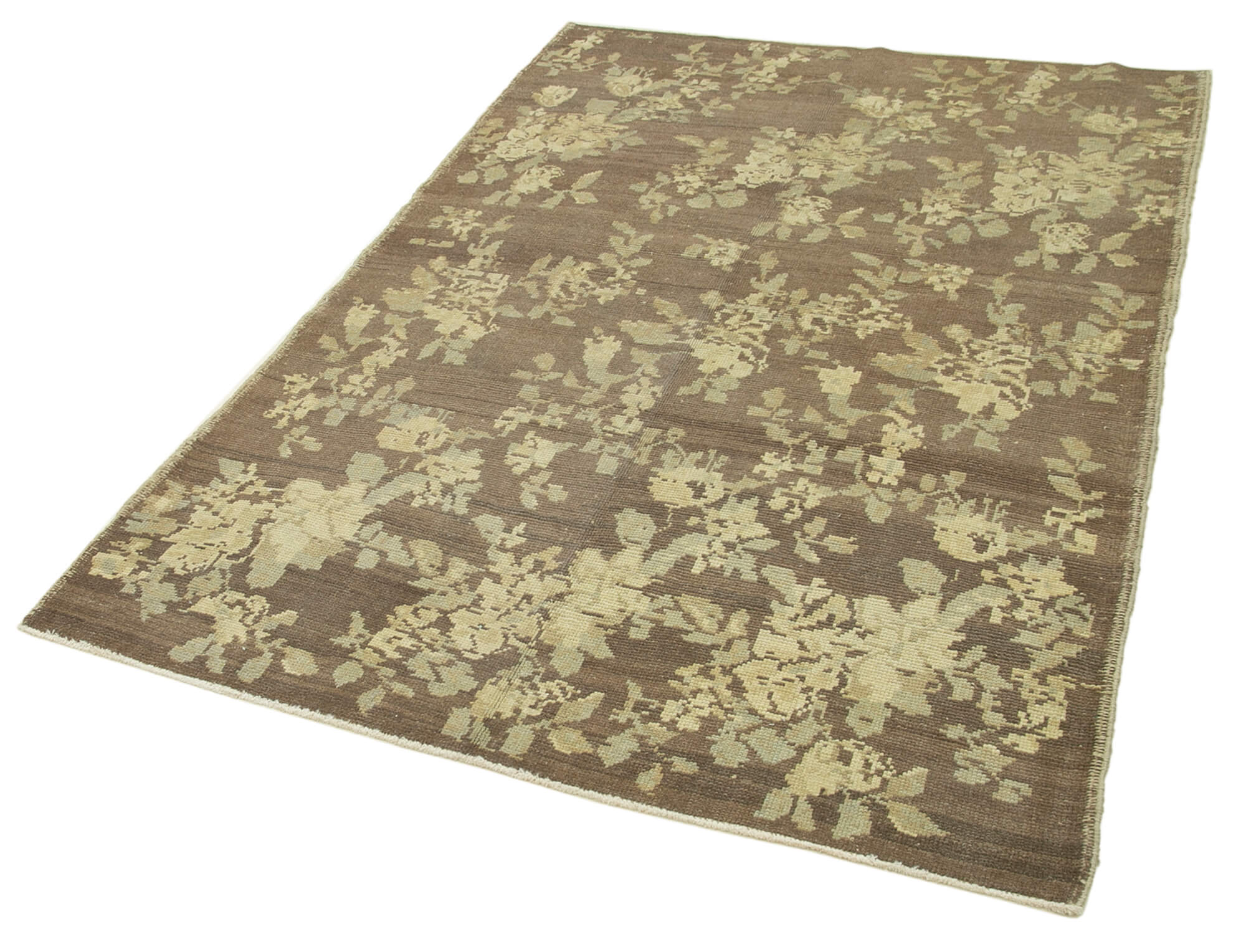 Handmade Wool Area Rug - Classic Wool Rug Beige Area Carpet 4'4''x6'5''